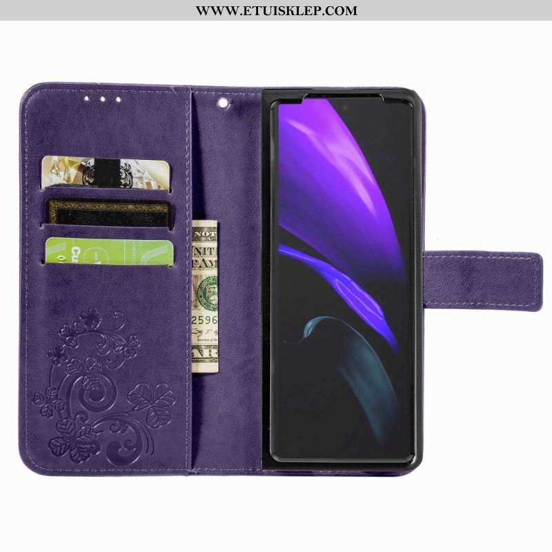 Etui Na Telefon Pokrowce do Samsung Galaxy Z Fold 4 Wzór Koniczyny Z Paskiem